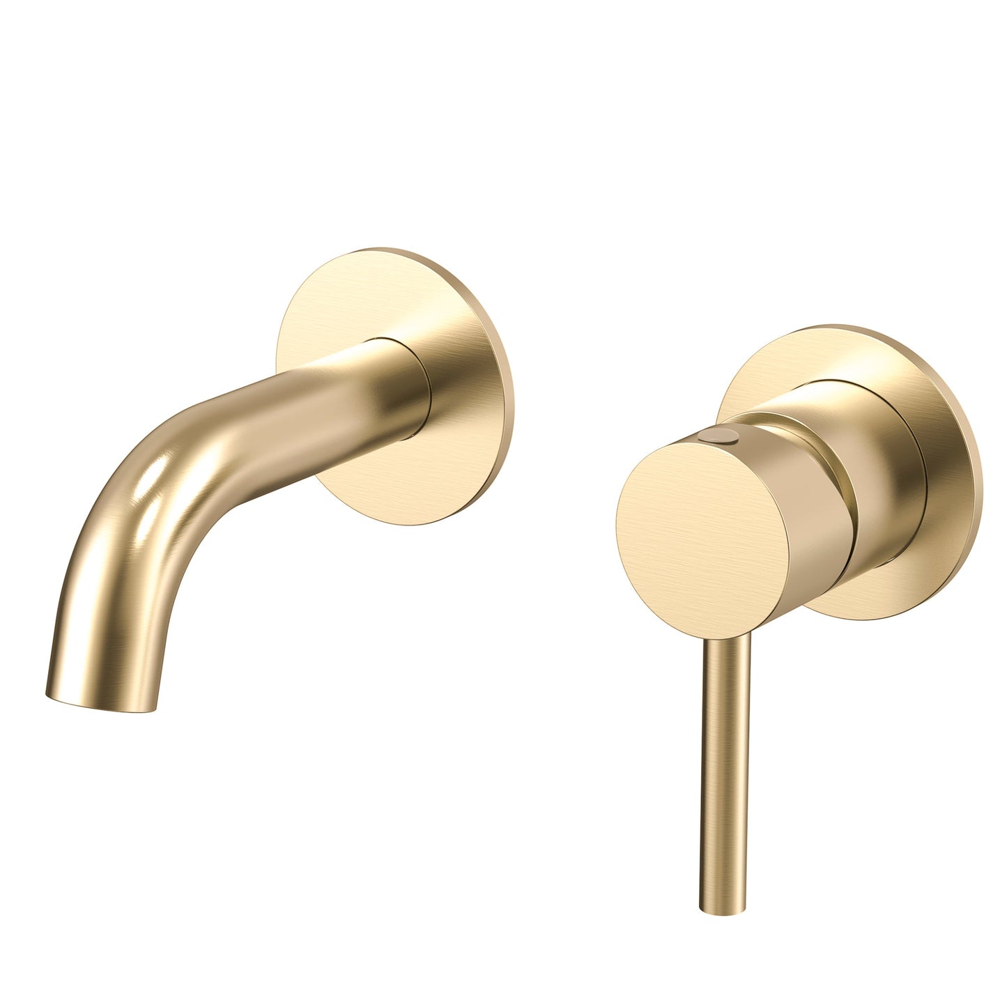 Profile III 110mm Basin/ Bath Wall Mixer Set, PVD Brushed Brass Gold