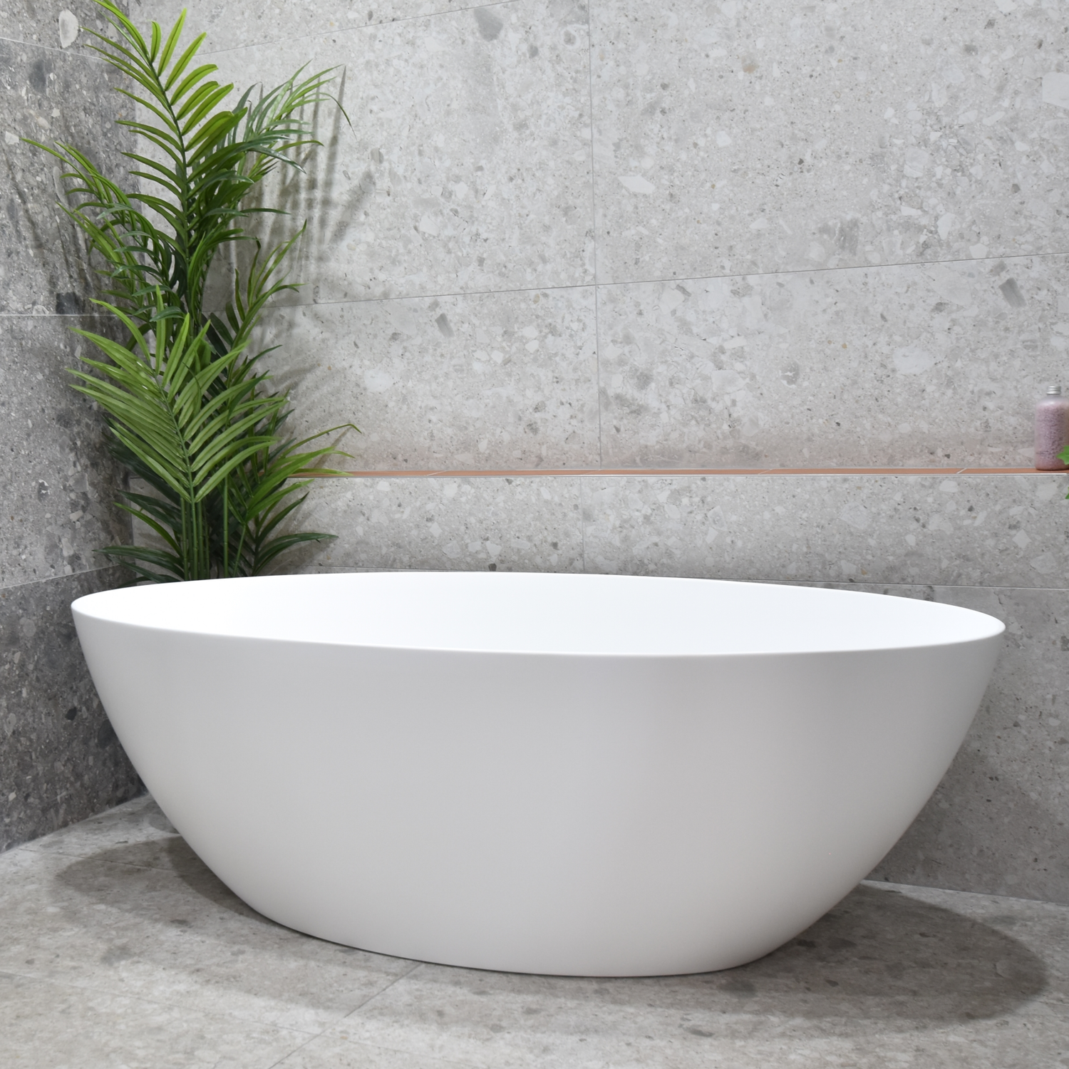 Kinka Egg 1800mm Oval Freestanding Bath Matte White Enflair