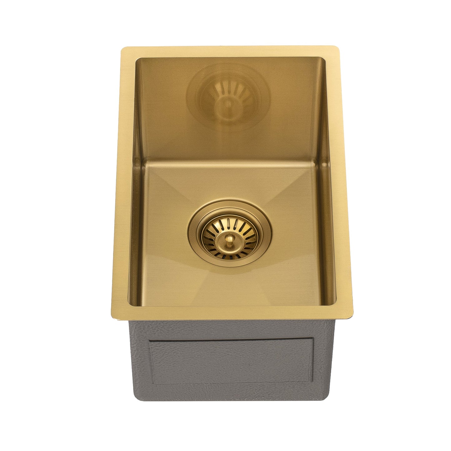 Retto II 290mm x 440mm x 230mm Small Stainless Steel Sink, Brushed Brass Gold