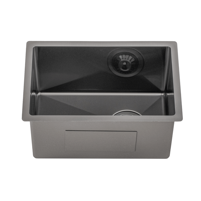 Retto II 290mm x 440mm x 230mm Small Stainless Steel Sink, Brushed Gunmetal Black
