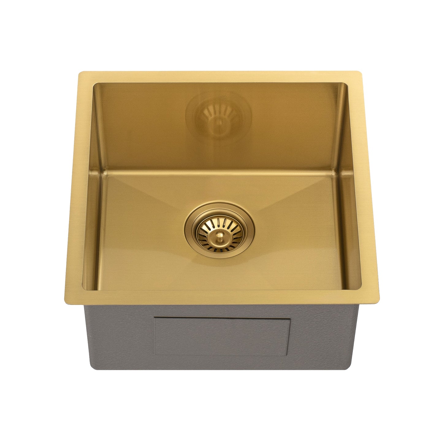 Retto II 450mm x 450mm x 230mm Stainless Steel Sink, Brushed Brass Gold