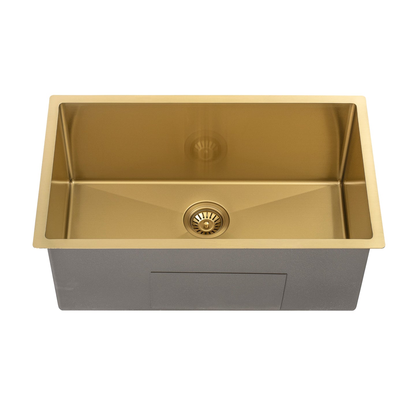 Retto II 750mm x 450mm x 300mm Extra Height Stainless Steel Sink, Brushed Brass Gold