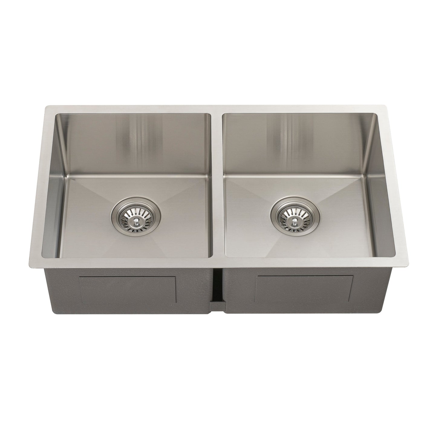 Retto II 775mm x 450mm x 230mm Stainless Steel Double Sink, Brushed Nickel Silver