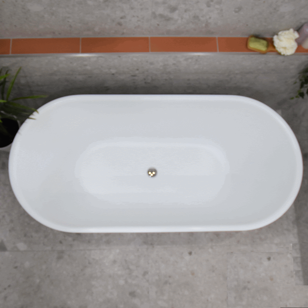 Mayfair Classic 1700mm Floating Oval Freestanding Bath, Matte White