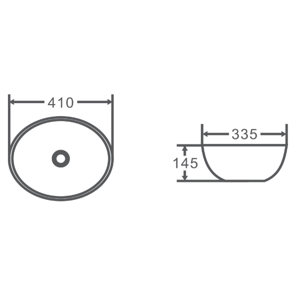 Ovali 455mm x 335mm Ceramic Basin