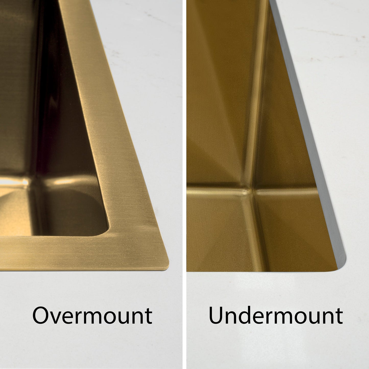 Retto II 1190mm x 450mm x 230mm Stainless Steel Double Sink with Drainer, Brushed Brass Gold