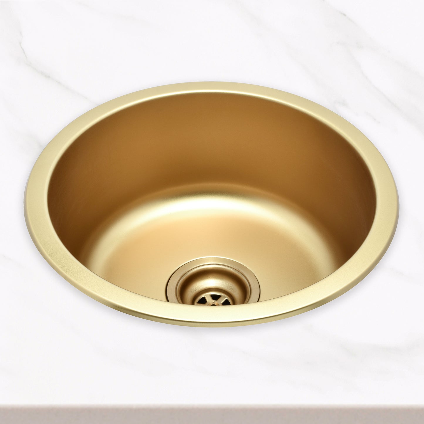 Radii Round 410mm x 180mm Stainless Steel Sink | Brushed Brass (gold) |