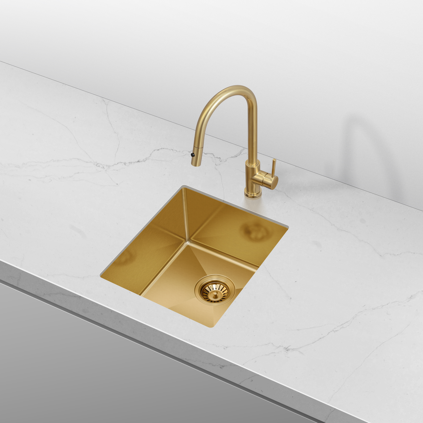 Retto 390mm x 450mm x 230mm Stainless Steel Sink | Brushed Brass (gold) |