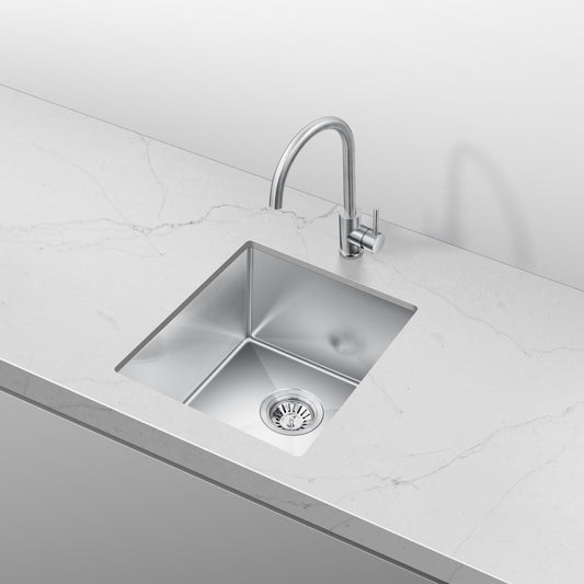 Retto 390mm x 450mm x 230mm Stainless Steel Sink | Brushed Nickel |