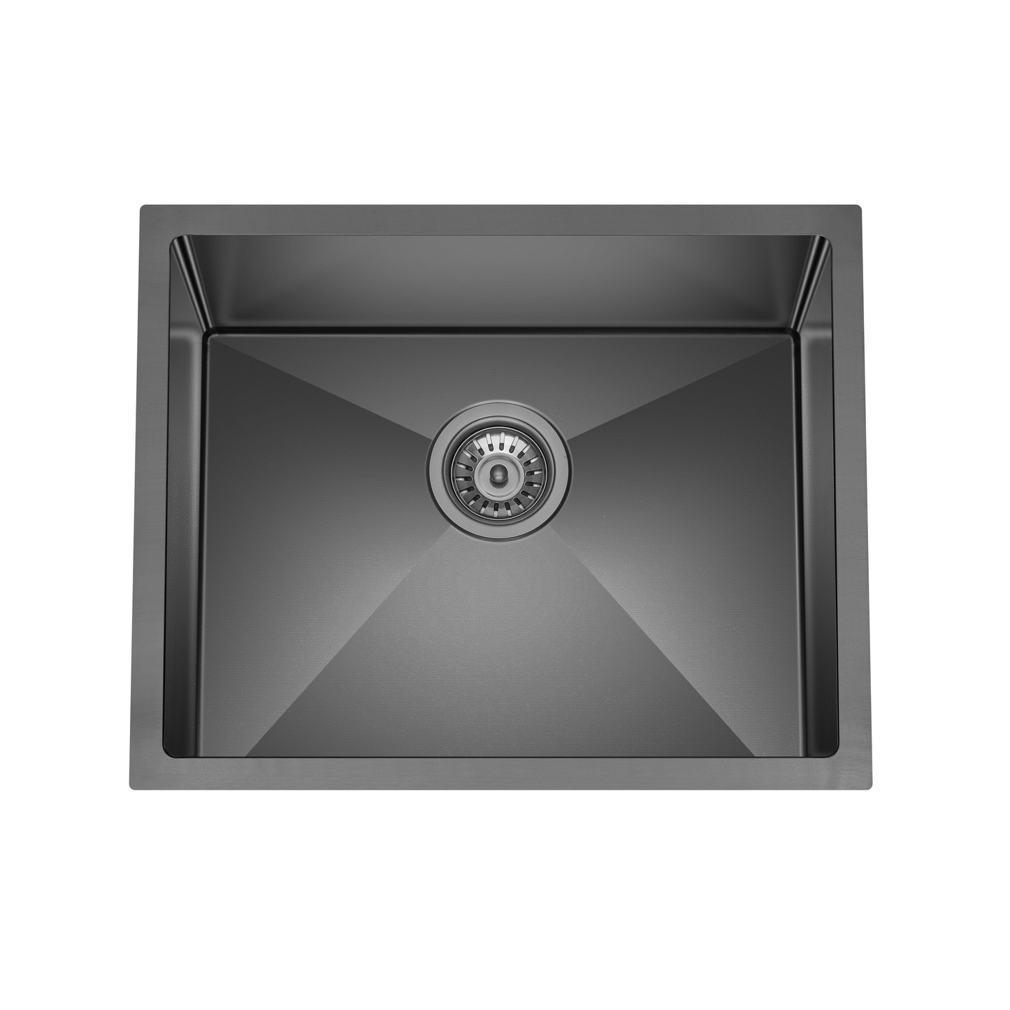 Retto 550mm x 450mm x 300mm Extra Height Stainless Steel Sink | Brushed Gun Metal (black) |