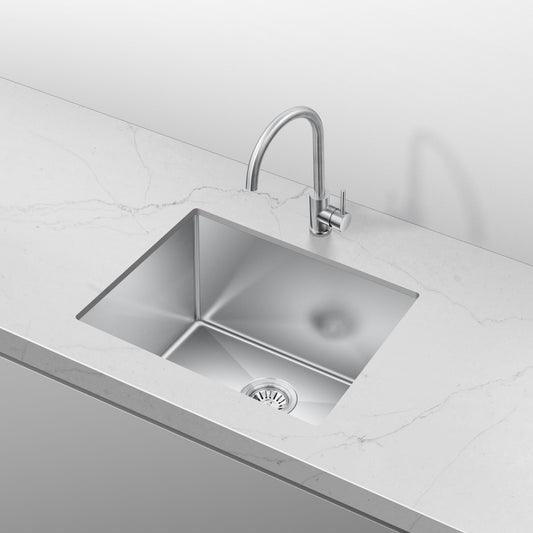 Retto 550mm x 450mm x 300mm Stainless Steel Sink | Brushed Nickel |