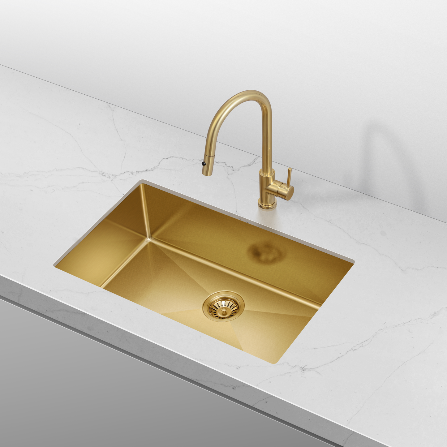 Retto 750mm x 450mm x 230mm Stainless Steel Sink | Brushed Brass (gold) |