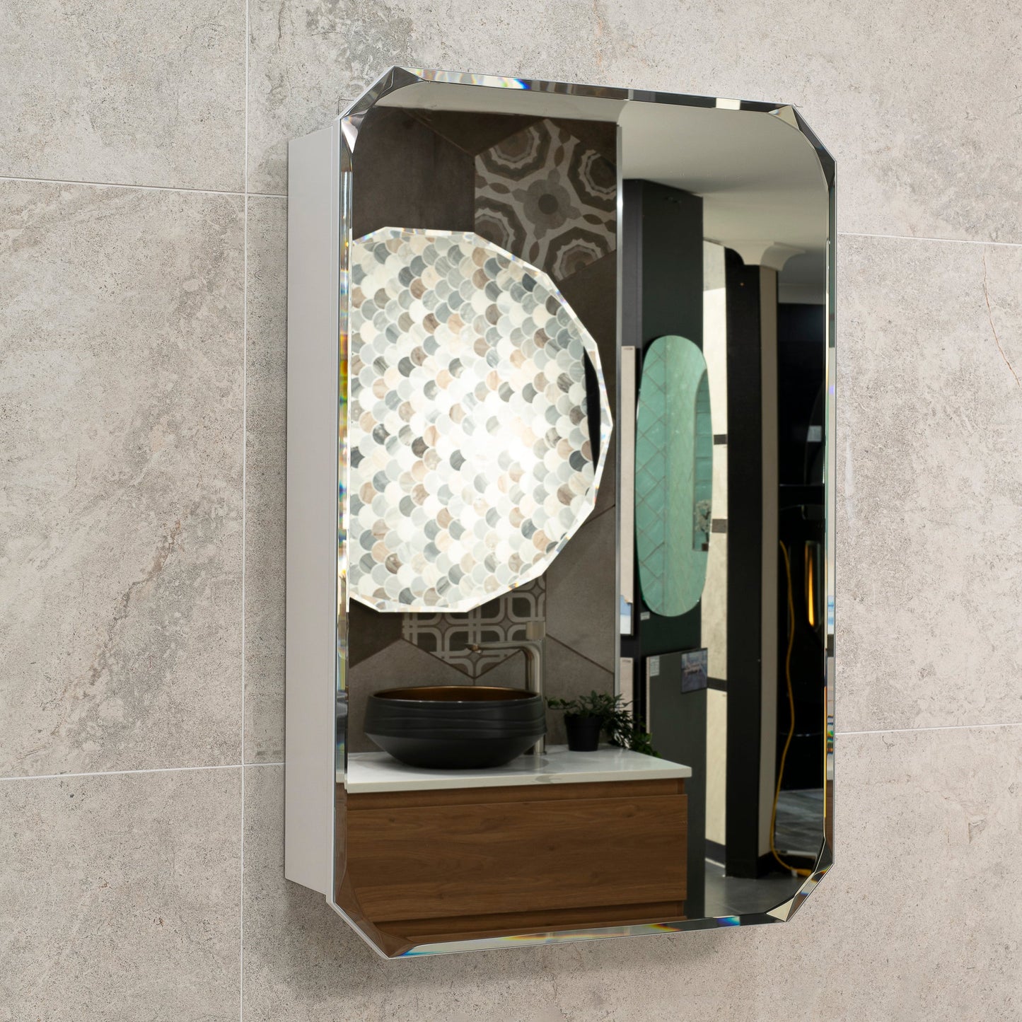 Radiant Jewel 600mm x 900mm Shaving Cabinet Mirror, Matte White