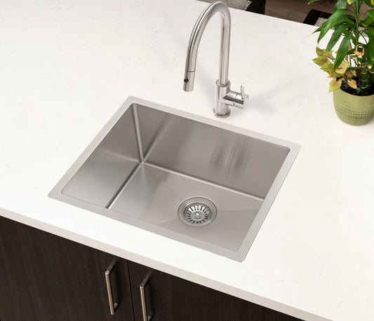 Retto II 550mm x 450mm x 300mm Extra Height Stainless Steel Sink, Brushed Nickel Silver