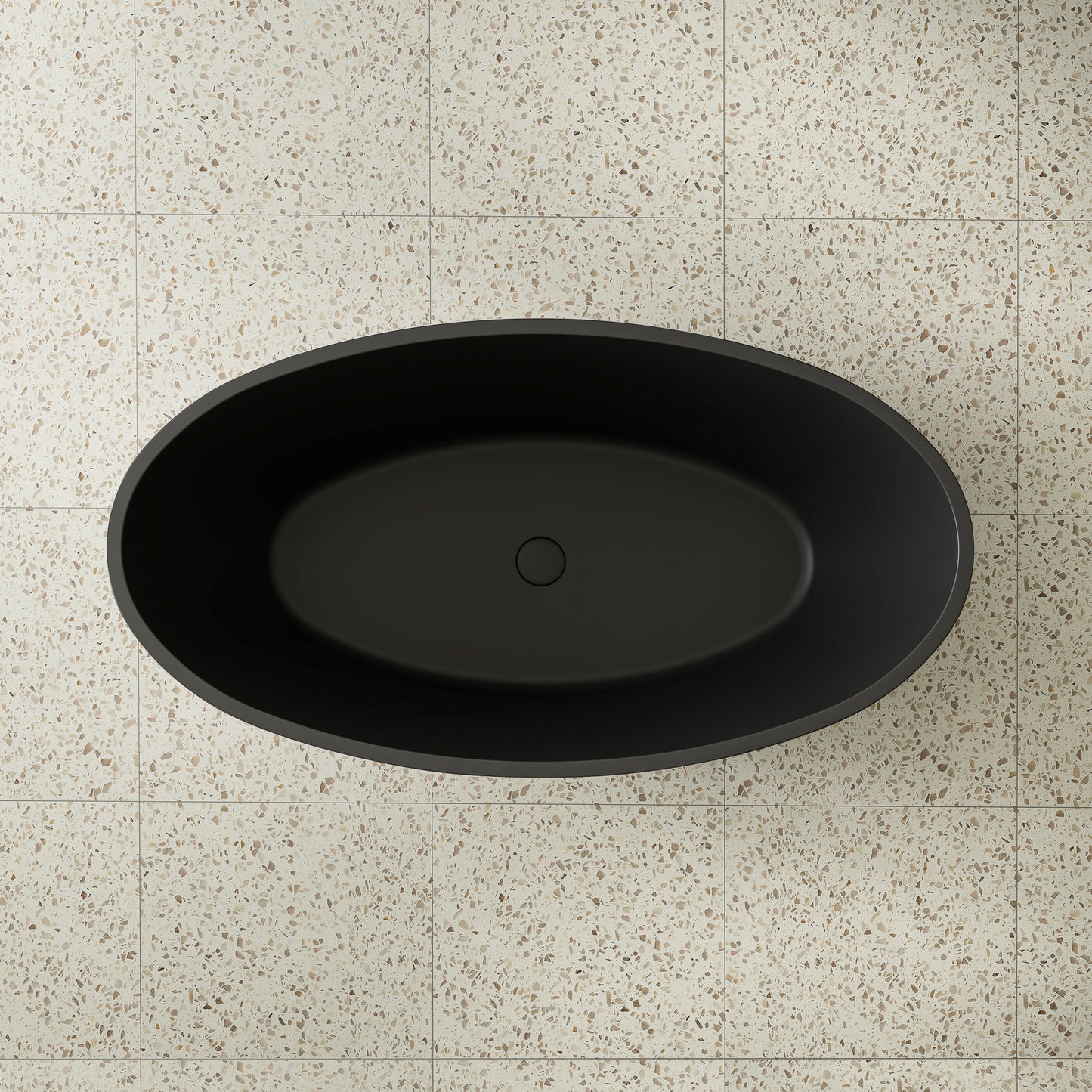 Byron Egg 1300mm Oval Freestanding Bath, Matte Black