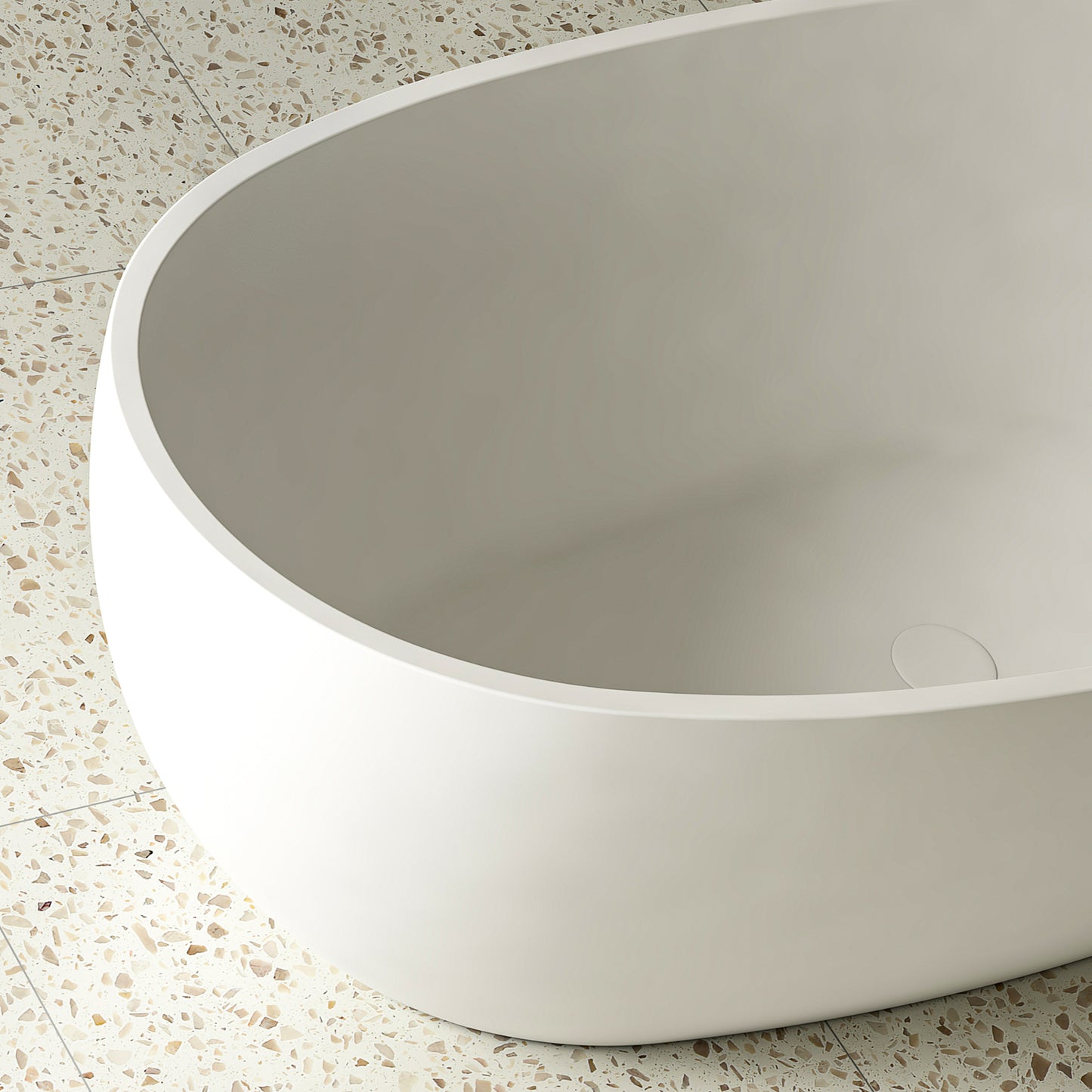 Byron Egg 1300mm Oval Freestanding Bath, Matte White