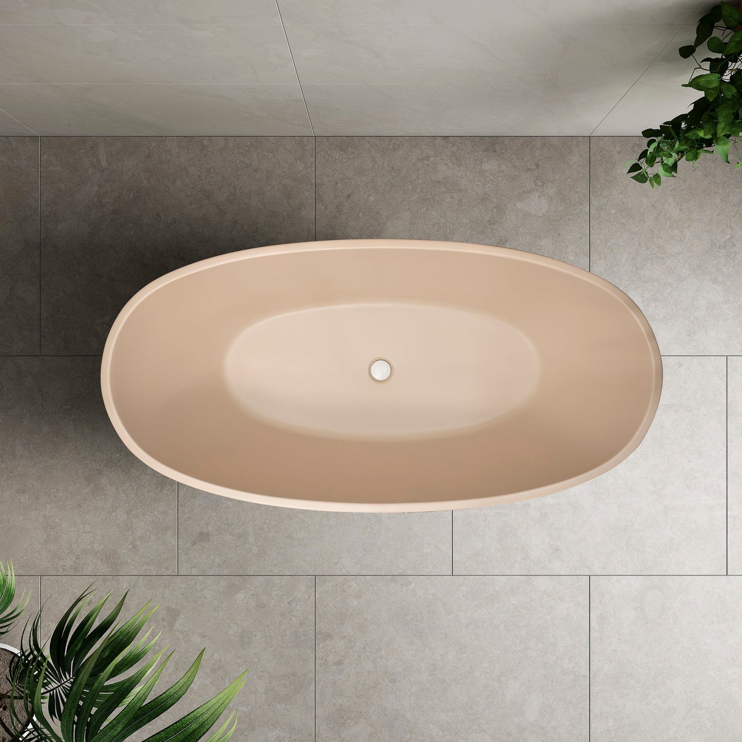 Byron Egg 1600mm Oval Freestanding Bath, Matte Vanilla Beige - SPECIAL EDITION