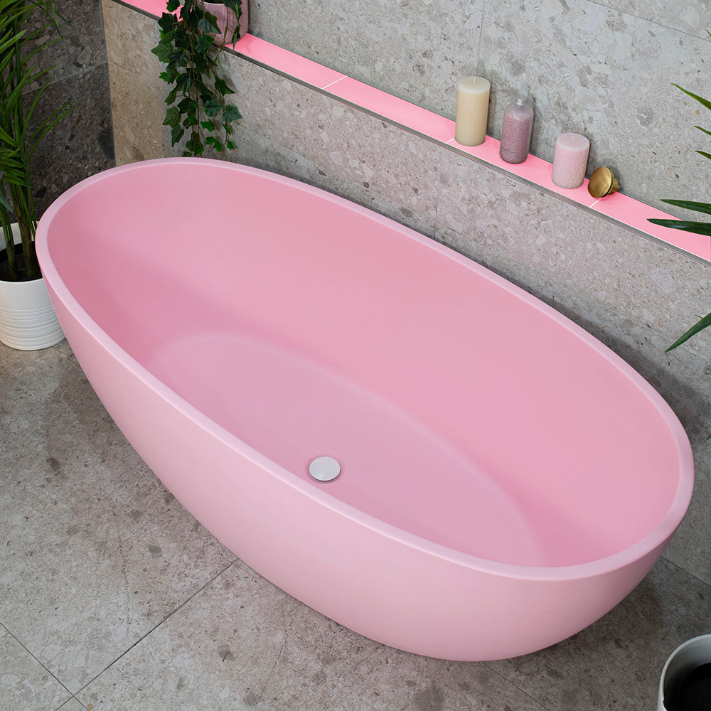 Byron Egg 1600mm Oval Freestanding Bath, Matte Pink - SPECIAL EDITION