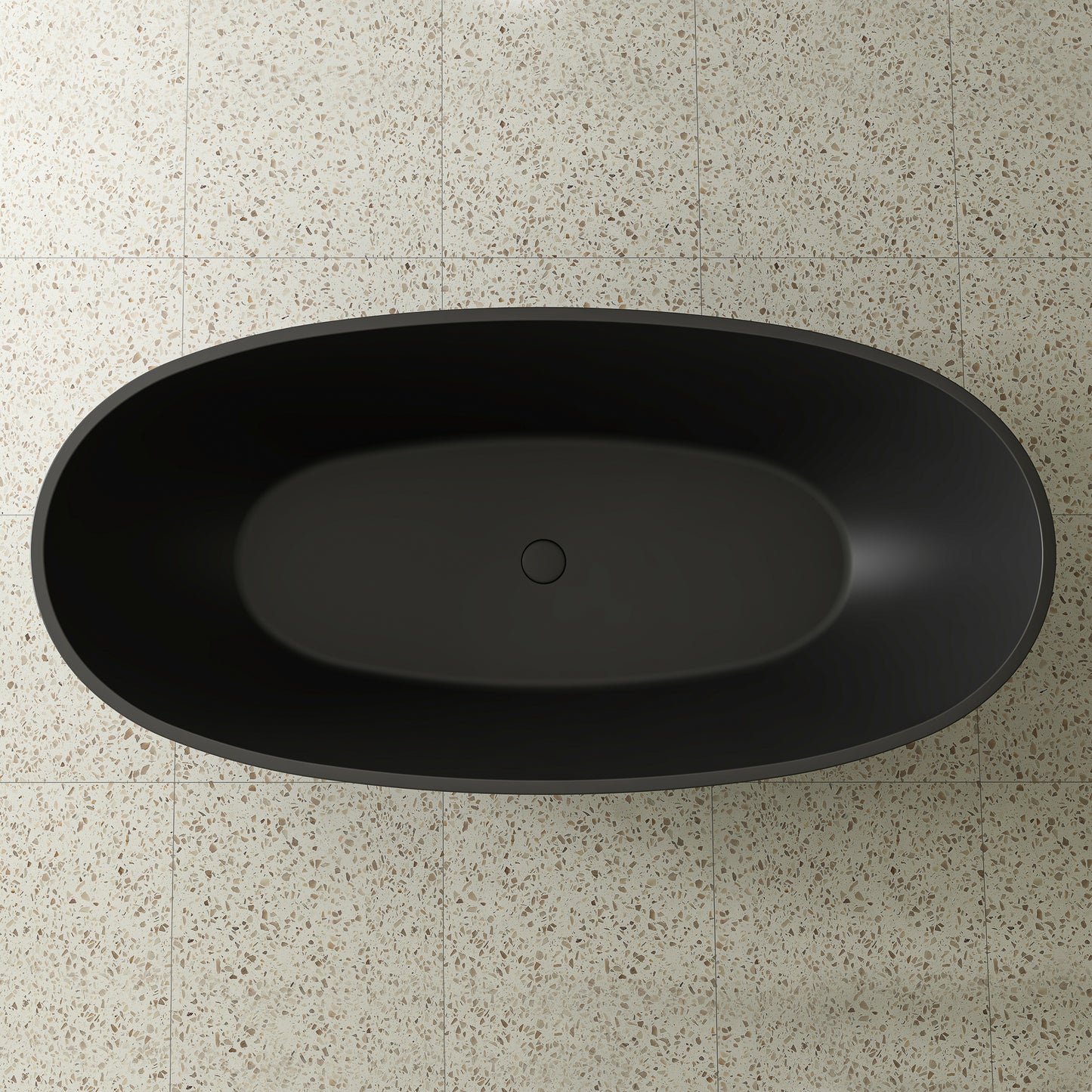 Byron Egg 1700mm Oval Freestanding Bath, Matte Black