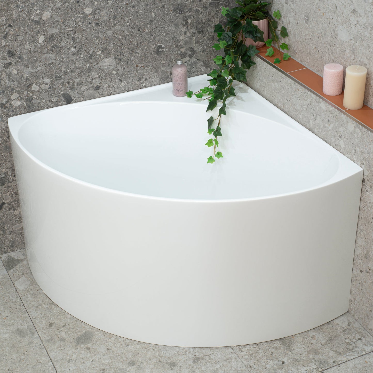 Angie 1000mm Freestanding Corner Bath, Gloss White