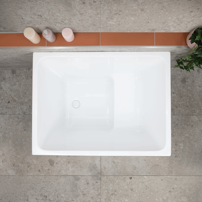 Hicube Multifit 1000mm Japanese Soaking Freestanding Bath, Gloss White