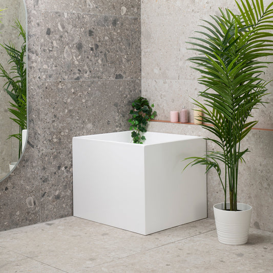 Hicube Multifit 900mm Japanese Soaking Freestanding Bath, Gloss White