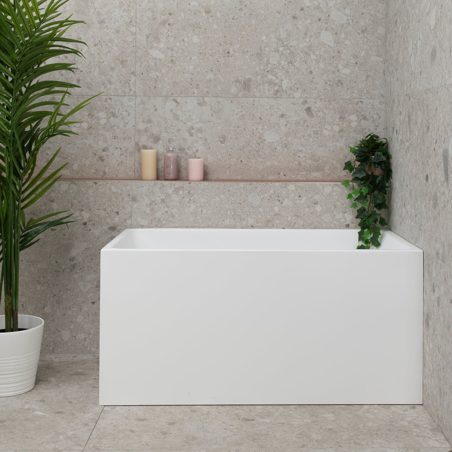 Cubix 1200mm Square Multifit Freestanding Bath, Matte White