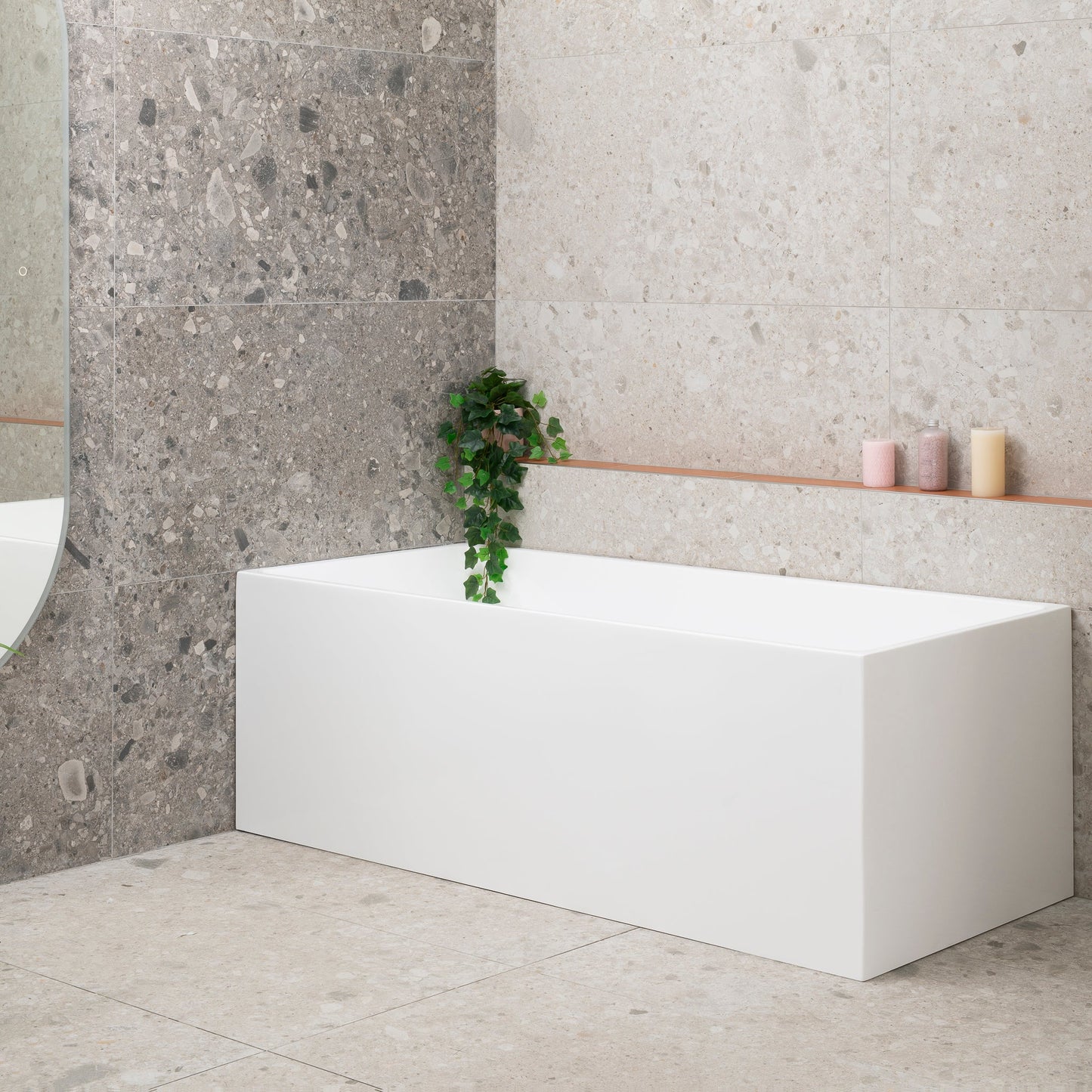 Cubix 1700mm Square Multifit Freestanding Bath, Gloss White