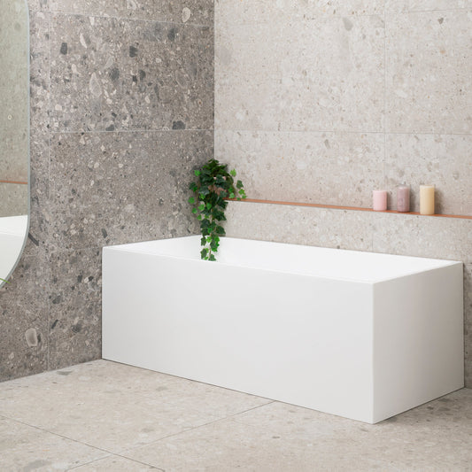 Cubix 1700mm Square Multifit Freestanding Bath, Gloss White