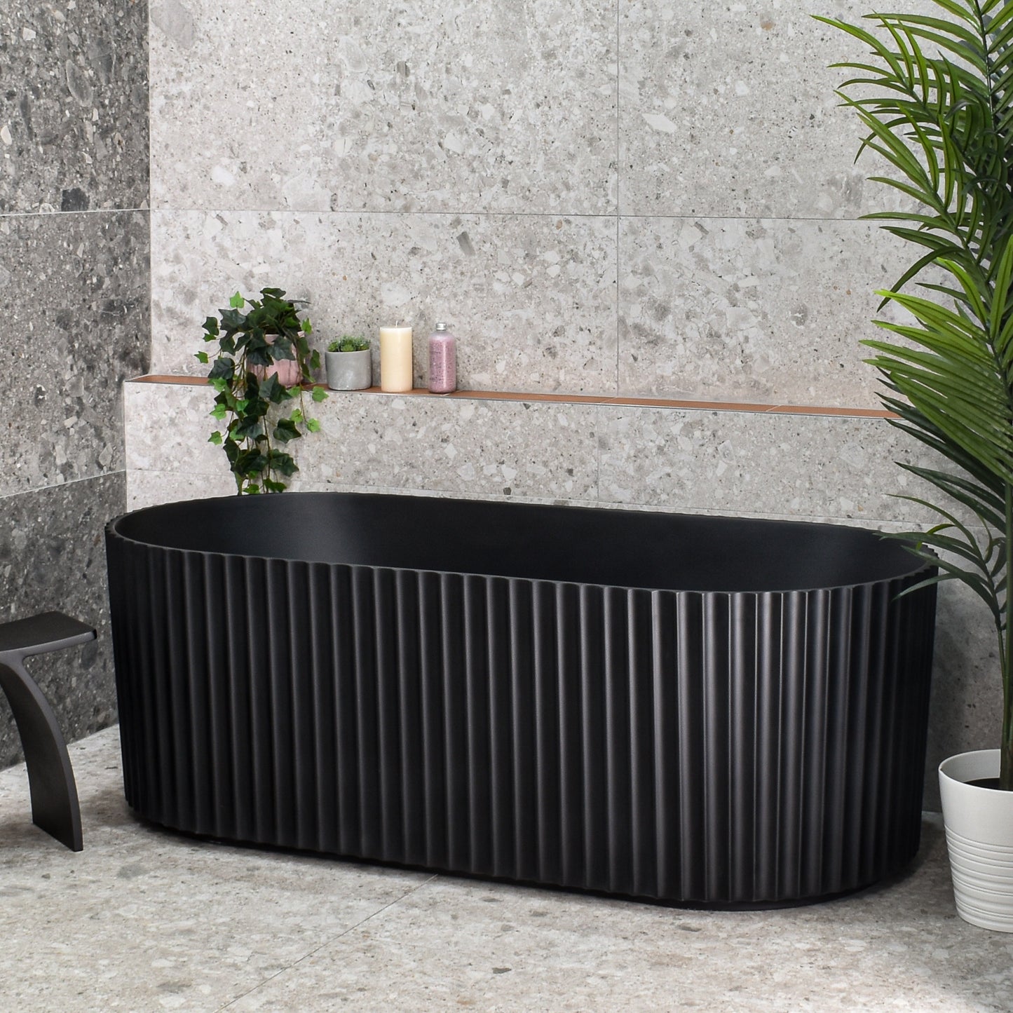 Black deals freestanding bath