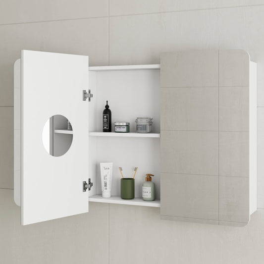 Retti Rectangular 1200mm x 750mm Shaving Cabinet Mirror, Matte White
