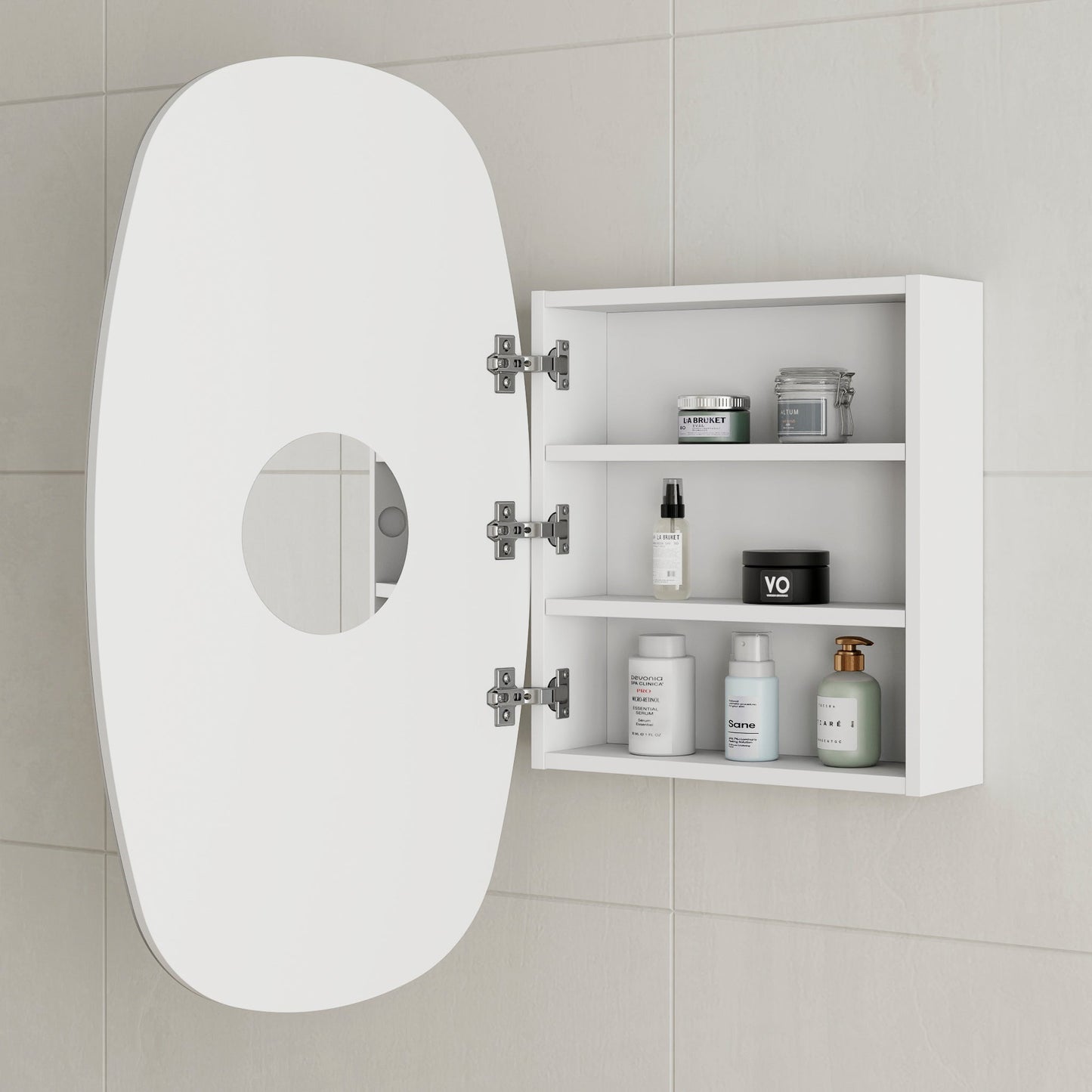 Riri Oblong 500mm x 900mm Shaving Cabinet Mirror, Matte White