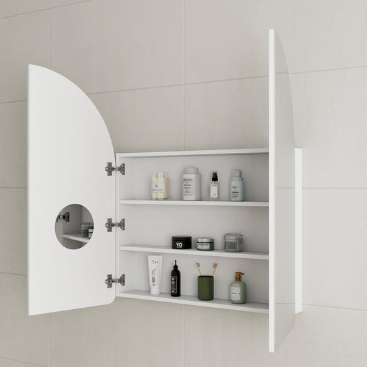 Arco Arch 850mm x 1000mm Shaving Cabinet Mirror, Matte White