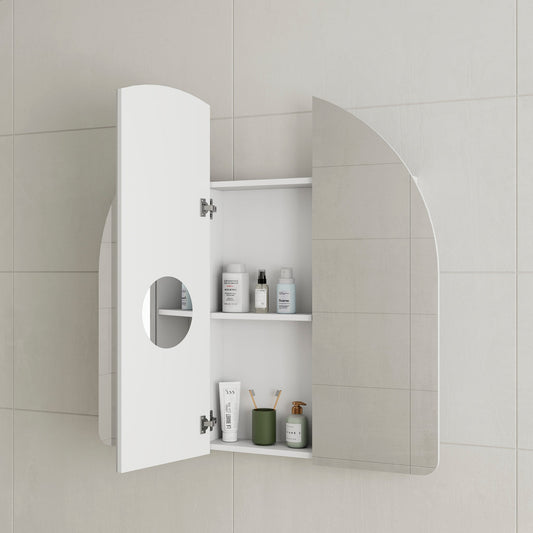 Arco Arch 1000mm x 1000mm Shaving Cabinet Mirror, Matte White
