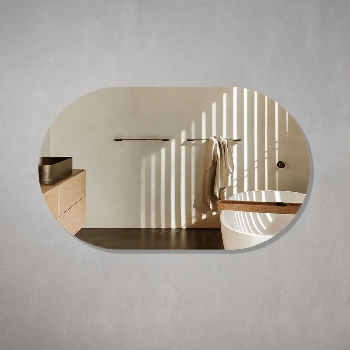 Pill Oval 1500mm x 900mm Frameless Mirror with Polished Edge