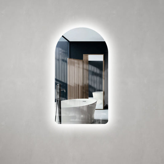 Arco Arch 550mm x 1000mm Backlit LED Mirror with Polished Edge and Demister